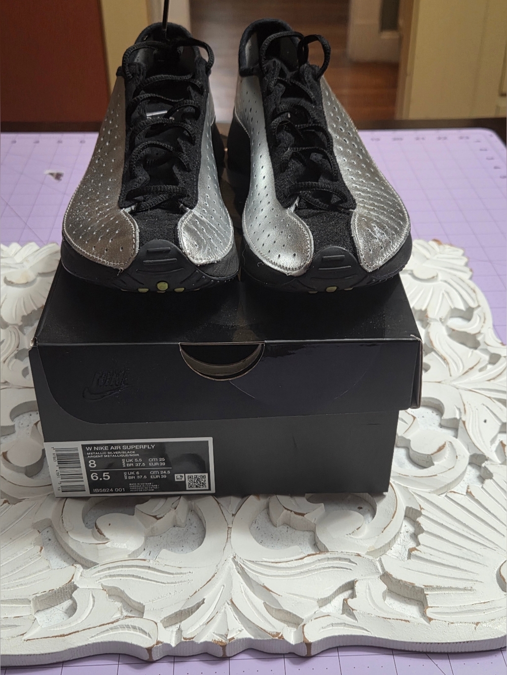 Nike Air SuperFly In Black/Metallic Silver, Size 8 - Picture 9 of 11